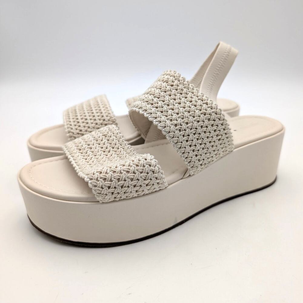 Nordstrom Rack Cassie Platform Wedge Sandals Women's White Lyst Size US9M EU39